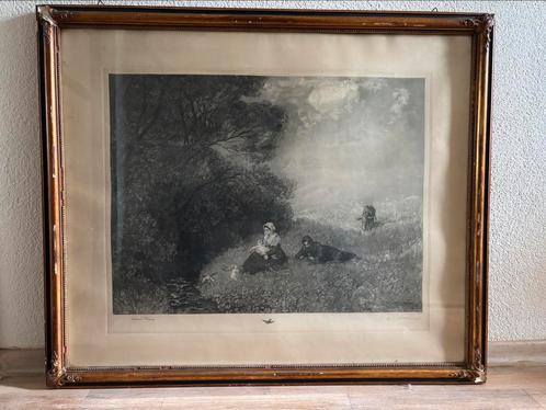 Franz August Börner nach Hans Thoma - Ein Sommertag - 1878, Antiek en Kunst, Kunst | Etsen en Gravures, Ophalen