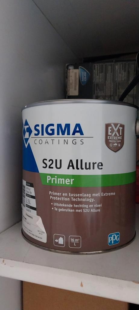 Sigma S2U Allure Primer - 2,5L, Doe-het-zelf en Verbouw, Verf, Beits en Lak, Nieuw, Beits, Minder dan 5 liter, Wit, Ophalen of Verzenden