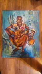 Schilderij uit Afrika op canvas, Antiek en Kunst, Ophalen of Verzenden