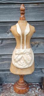 Grote brocante buste van papier mache en hout, Ophalen of Verzenden