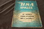 BSA 500cc A7 650cc A65 1954 - 1957 motorcycle parts list, Motoren, Ophalen of Verzenden, Overige merken