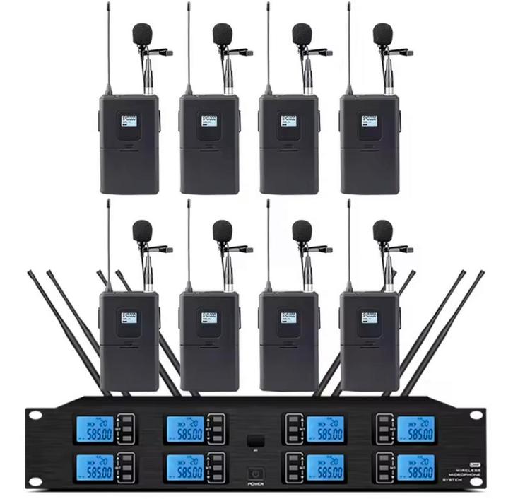 Professionele draadloze microfoonset – 8 zenders + ontvanger, Telecommunicatie, Portofoons en Walkie-talkies, Nieuw, Ophalen of Verzenden