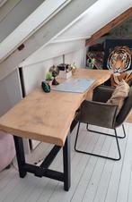 Natuurhouten bureau (eiken?) , tafel, boomstamblad, Ophalen, Zo goed als nieuw, Bureau