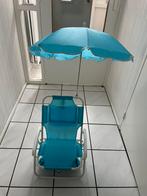 Inklapbaar kinder strand/tuin zonnestoeltje met parasol.., Ophalen, Zo goed als nieuw, Inklapstoel