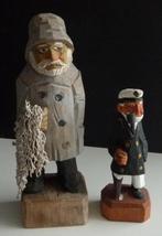 2 HOUTSNIJWERKJES EEN ZEEMAN VISSER EN KAPITEIN 1 BEEN, Verzenden