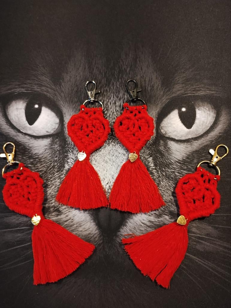 Valentijn. Macramé hart sleutelhanger. Sisters Forever., Verzamelen, Sleutelhangers, Ophalen of Verzenden, Nieuw