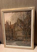 Kundige aquarel in lijst achter glas, Ophalen of Verzenden