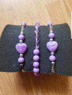 Paarse armbanden - 3 stuks ***zgan***, Ophalen of Verzenden, Zo goed als nieuw, Paars, Overige materialen