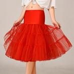 SALES! Rode lang petticoat 60's 70's maat L/40, Maat 38/40 (M), Carnaval, Nieuw, Ophalen of Verzenden