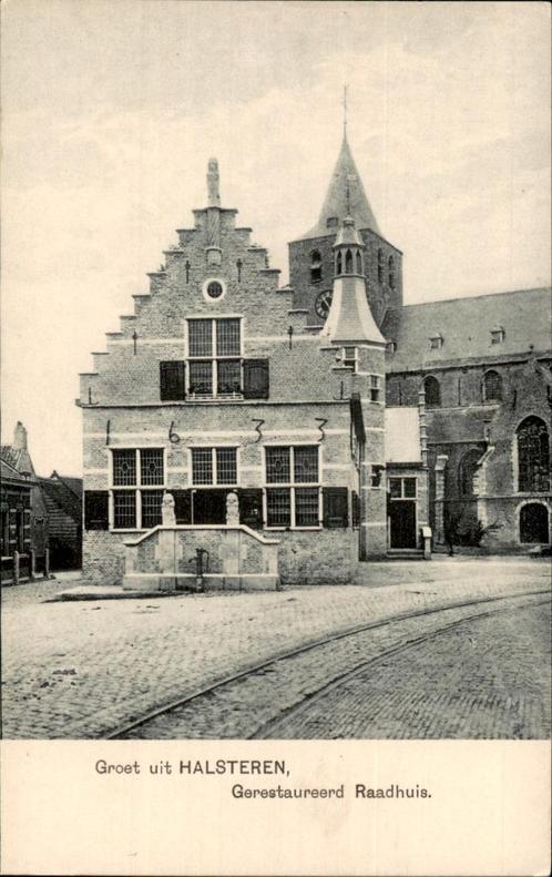 Halsteren Gerestaureerd Raadhuis tramspoor, Verzamelen, Ansichtkaarten | Nederland, Ongelopen, Voor 1920, Verzenden