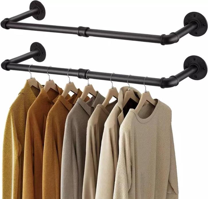 Kledingstang Muur - Kledingrek - Kapstok Steigerbuis, Huis en Inrichting, Woonaccessoires | Kapstokken, Nieuw, Wandkapstok, Minder dan 100 cm