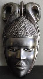 Afrikaans masker uit ebbenhout gesneden, Ophalen of Verzenden, Gebruikt