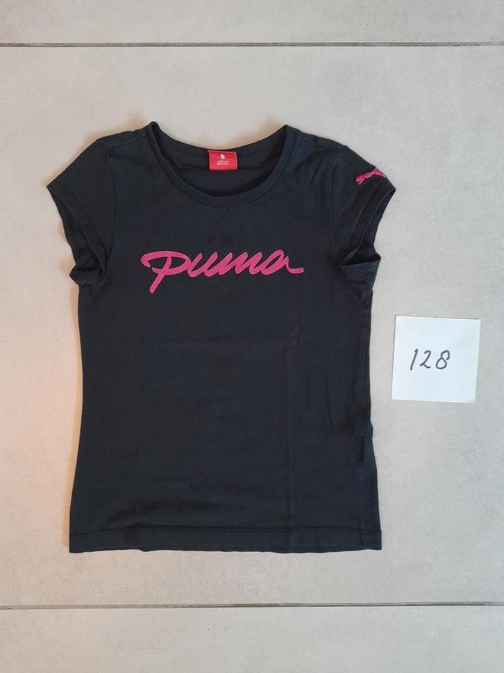 Zwart Puma shirt. Maat 128., Kinderen en Baby's, Kinderkleding | Maat 128, Zo goed als nieuw, Meisje, Shirt of Longsleeve, Ophalen of Verzenden