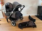 Bugaboo Donkey Duo - Zwart Frame, Grijze Zonnekleppen, Kinderen en Baby's, Kinderwagens en Combinaties, Kinderwagen, Gebruikt