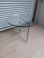 Glazen bijzettafel, Huis en Inrichting, Tafels | Bijzettafels, Ophalen, Minder dan 45 cm, Minder dan 55 cm, Rond
