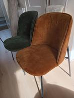 Okergele & Donkergroene Eetkamerstoelen - Set van 2, Gebruikt, Twee, Overige kleuren, Ophalen of Verzenden