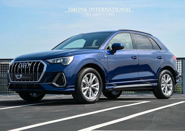 Audi Q3 45 Tfsi e 245pk Phev S Tronic 2021 Blauw, Auto's, Audi, Bedrijf, Q3, Achteruitrijcamera, Hybride Elektrisch/Benzine, Plug-in hybride