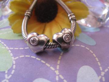 2 x Pandora bedel 790134CZ = hart + zirkoniaas HELDER =  beschikbaar voor biedingen