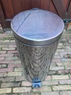 Brabantia zilveren ranke hoge pedaalemmer met binnenemmer, Gebruikt, Met pedaal, 50 tot 75 cm, Ophalen of Verzenden