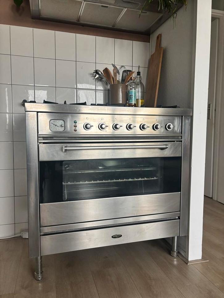 Boretti Gasfornuis+Oven (90cm) & Afzuigkap, Huis en Inrichting, Keuken | Keukenbenodigdheden, Gebruikt, Ophalen