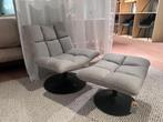 Dutchbone Bar fauteuil + hocker, Huis en Inrichting, Fauteuils, Ophalen, Gebruikt, 75 tot 100 cm, Stof