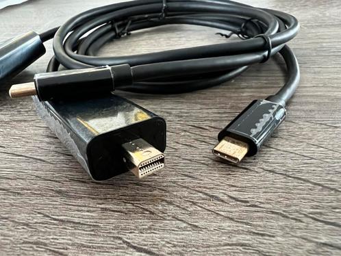 USB C naar MINI DISPLAYPORT KABEL 1 of 1.8M 4K 60Hz, Computers en Software, Pc- en Netwerkkabels, Zo goed als nieuw, Ophalen of Verzenden
