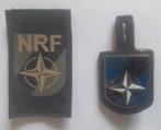 Mouwembleem en dt hanger NRF, Embleem of Badge, Nederland, Ophalen of Verzenden, Landmacht