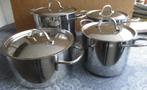 1 rvs BK kookpan / 3 delige set rvs pannen merkloos, Ophalen of Verzenden, Gebruikt, Rvs, Pannenset