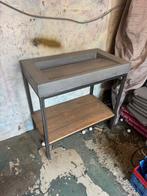 Badkamermeubel beton, eiken en staal. 90x50, Huis en Inrichting, Badkamer | Badkamermeubels, Ophalen, Zo goed als nieuw, 25 tot 50 cm