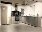 E-14 Moderne Designkeuken in RVS-look Spoedverkoop, Ophalen, Nieuw, Enkelwandige keuken, Nobilia