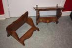 Set van 2 antieke eiken houten wandplanken, Ophalen of Verzenden