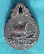 KOPEREN GRIEKSE PAPIER HOUDER PAPERCLIP MOLEN SCHIP MYKONOS, Verzenden