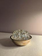 Vintage glazen bloemsteker verzilverde houder, Antiek en Kunst, Verzenden