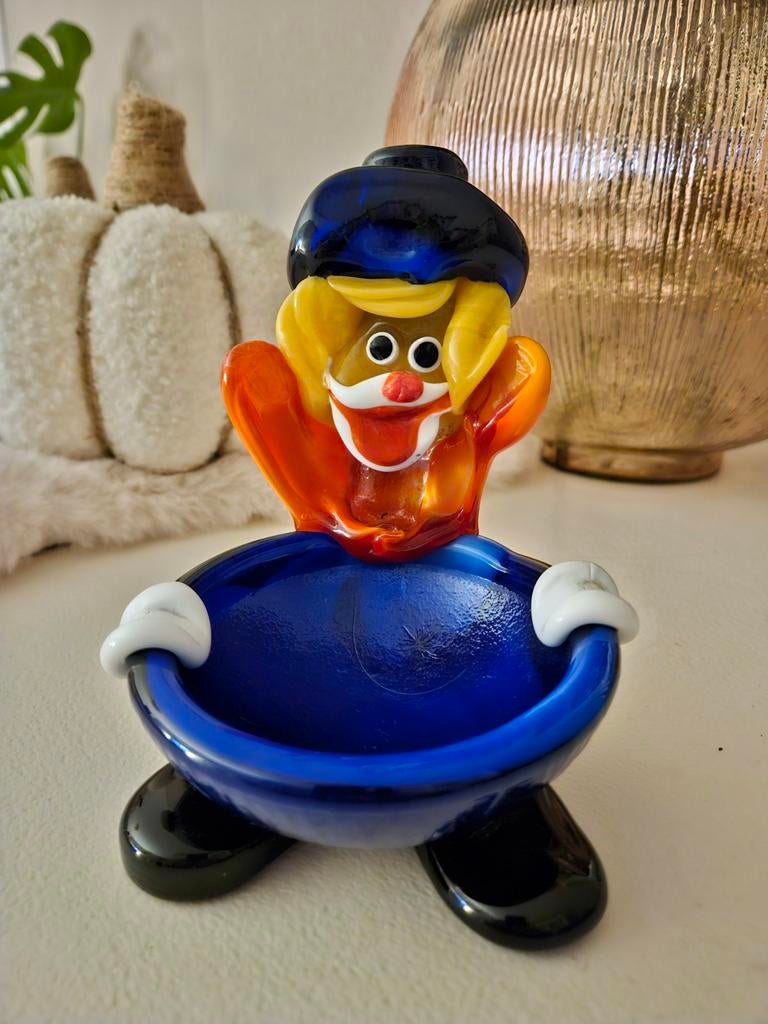 Vintage Murano glazen clown asbak/sleutelbak, Antiek en Kunst, Ophalen of Verzenden