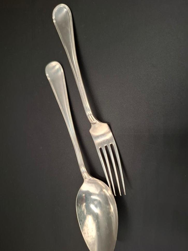 Antiek zilver klein couvert 16cm van Kempen dubbel rondfilet, Antiek en Kunst, Antiek | Bestek, Ophalen of Verzenden