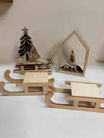 Kerst  setje van 4 houten decoraties, Ophalen of Verzenden, Zo goed als nieuw