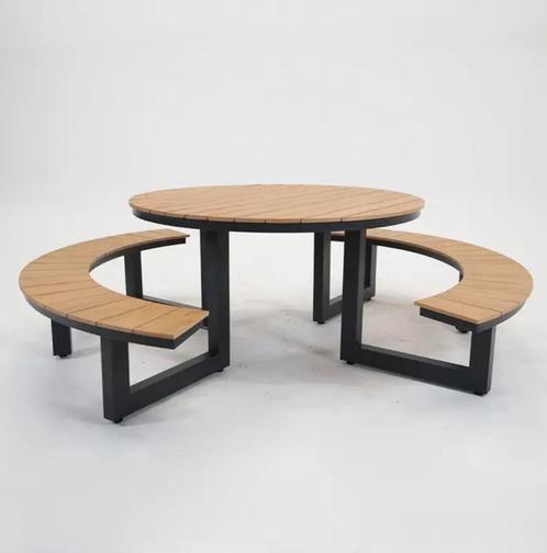 Picknick set rond Massa 8 persoons, Tuin en Terras, Picknicktafels, Nieuw, Rond, Aluminium, Ophalen of Verzenden