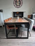 Industriële eethoek met bank en stoelen (gratis), Huis en Inrichting, Ophalen, Gebruikt, 200 cm of meer, 50 tot 100 cm