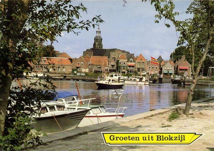 Groeten uit Blokzijl - Havenkolk - boten - 1987 gelopen, Verzamelen, Ansichtkaarten | Nederland, Gelopen, Noord-Brabant, Ophalen of Verzenden