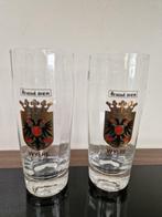 2 bierglazen BRAND BIER met gemeentewapen WIJLRE, Ophalen, Zo goed als nieuw, Glas of Glazen, Brand