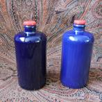 Twee kobalt blauwe flessen M.K.M. vazen Max Krüger Moscheim, Ophalen of Verzenden, Zo goed als nieuw