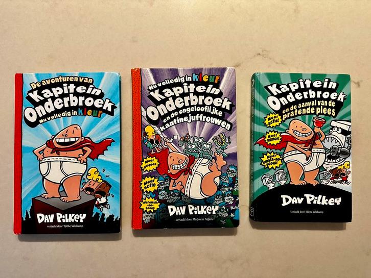 Kapitein Onderbroek boeken - Dav Pilkey, Boeken, Kinderboeken | Jeugd | onder 10 jaar, Gelezen, Fictie algemeen, Ophalen of Verzenden