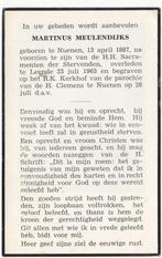 Martinus Meulendijks 1887 Nuenen + 1963 Leende, 76 jaar, Verzenden