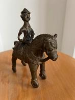 Antiek bronzen Oostindiaas paard met ruiter., Antiek en Kunst, Verzenden, Brons