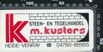 Sticker: Kusters Steen en Tegelhandel - Heide Venray (1), Verzamelen, Ophalen of Verzenden, Zo goed als nieuw, Bedrijf of Vereniging