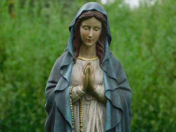 Beeld Maria XL met Rozenkrans - Polystone - In Kleur beschikbaar voor biedingen