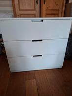 Nordli 3 lades 43 diep, 80 breed, 75 hoog wit, Ophalen, 50 tot 100 cm, 3 of 4 laden, Minder dan 100 cm