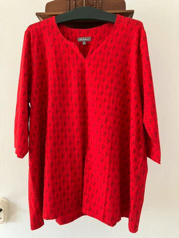 Ulla Popken lang rood katoenen tricot shirt mt 50/52 nieuw beschikbaar voor biedingen