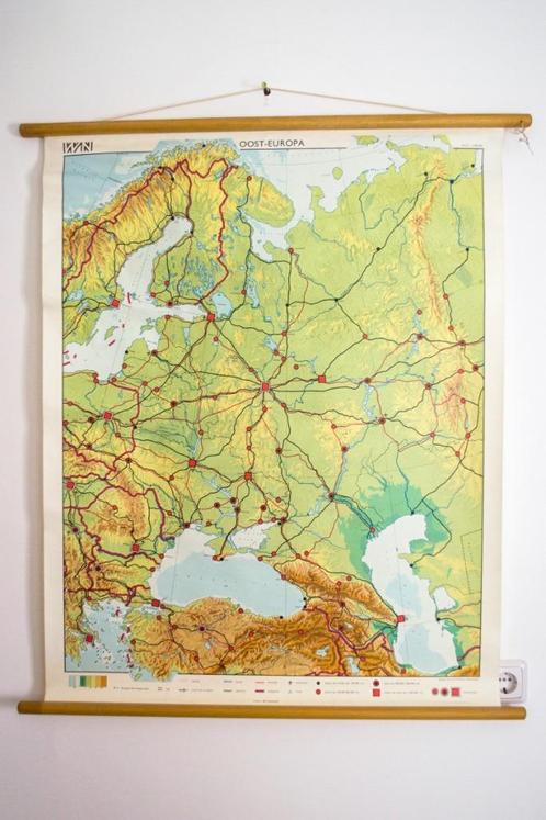 Vintage, retro schoolkaart, schoolplaat, kaart Oost-Europa, Antiek en Kunst, Antiek | Schoolplaten, Aardrijkskunde, Ophalen of Verzenden