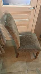 6 st gecapitoneerde eetkamerstoel taupe, Huis en Inrichting, Stoelen, Ophalen of Verzenden, Gebruikt, Overige kleuren, Eén